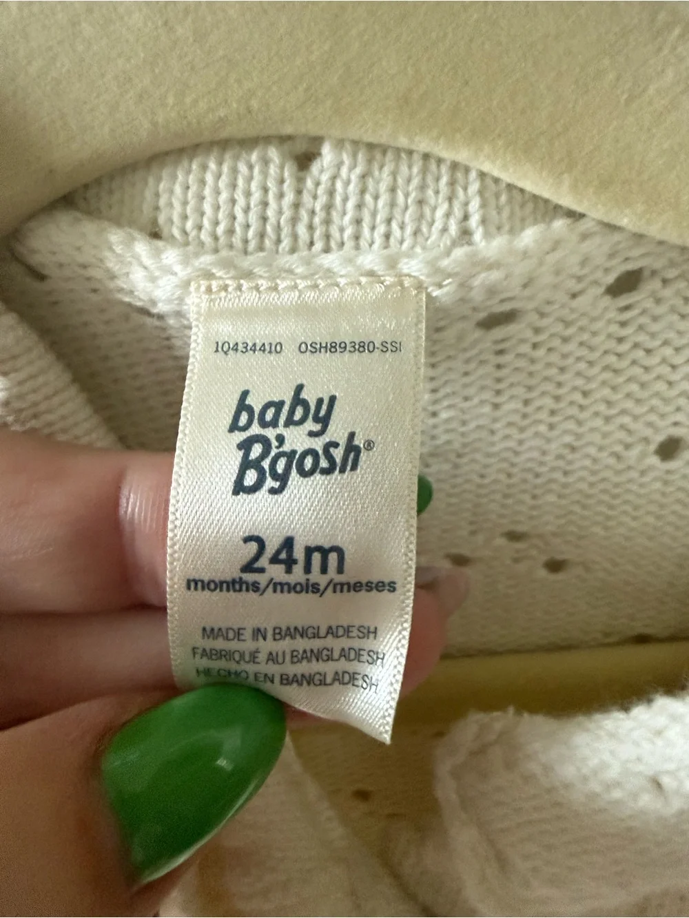 Baby B’gosh Cream Cable Knit Cardigan Sweater 24M